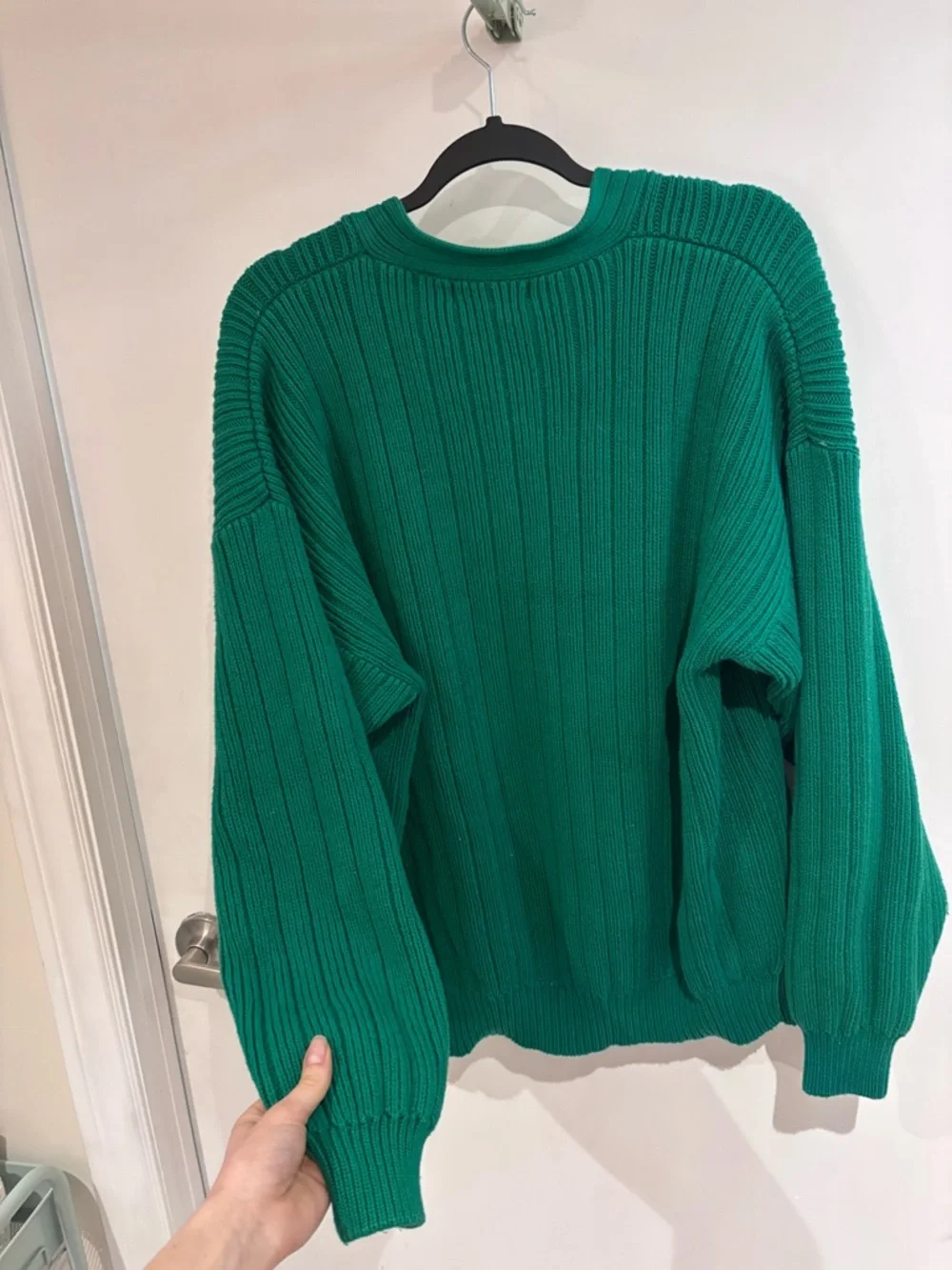 Christopher Radko Teal Ribbed Button-Front Cardigan - Picture 3 of 3